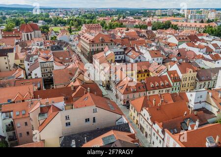 Veduta aerea di Ceske Budejovice, Repubblica Ceca Foto Stock