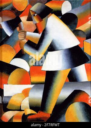 Kazimir Malevich. Dipinto dal titolo 'la taglierina' dell'artista russo d'avanguardia Kazimir Severinovich Malevich (1879-1935), olio su tela, 1912 Foto Stock
