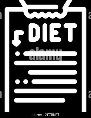 descrizione diet glyph icona vettore illustrazione nero Illustrazione Vettoriale