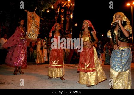 salvador, bahia / brasile - 5 gennaio 2007: Presentazione del vestito alla festa dei re nel quartiere di Lapinha nella città di Salvador. *** Capt. Locale Foto Stock