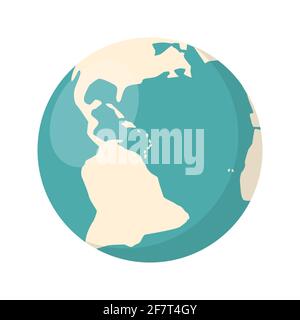 Terra moderna e semplice, grande design per qualsiasi scopo. Illustrazione del vettore di rete isolato. Terra del pianeta. Mappa del mondo. Illustrazione Vettoriale
