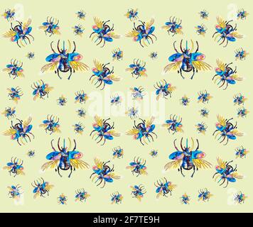 insetti e bug pattern per carte tessuti pianeta Foto Stock