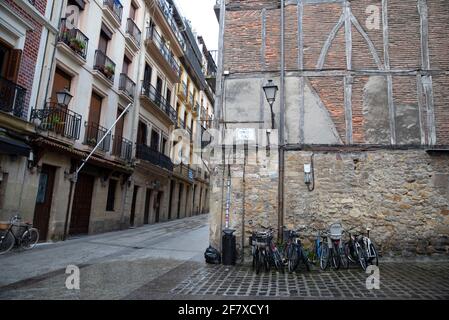via vuota della parte vecchia di san sebastian, spagna Foto Stock