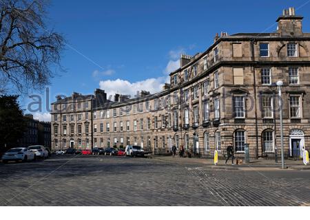 Drummond Place, Edinburgh New Town Streets, alloggi di lusso, Edimburgo, Scozia Foto Stock