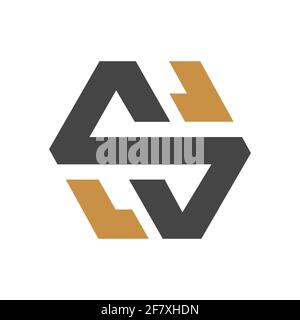 Modello vettoriale del logo SL Letter iniziale. Testo creativo astratto del logo LS. Logo LS con lettera collegata. Illustrazione Vettoriale
