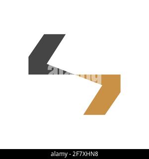 Modello vettoriale del logo SL Letter iniziale. Testo creativo astratto del logo LS. Logo LS con lettera collegata. Illustrazione Vettoriale