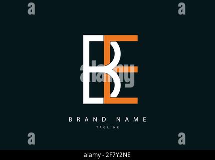 Icona lettera alfabetica logo BE o EB Illustrazione Vettoriale