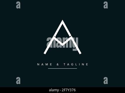 AM o ma Abstract primo monogramma lettera alfabeto logo Illustrazione Vettoriale