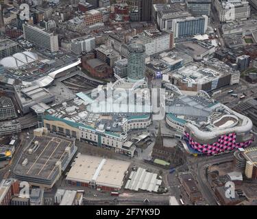 Birmingham City Centre visto dall'aria. Foto Stock