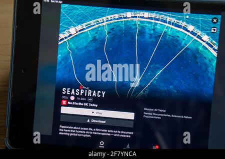 SeaPiracy un documentario controverso sul servizio di streaming video Netflix Foto Stock