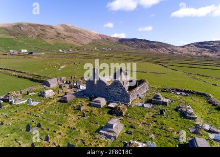 Il vecchio cimitero, Glen, Contea di Kerry, Irlanda Foto Stock