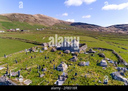 Il vecchio cimitero, Glen, Contea di Kerry, Irlanda Foto Stock