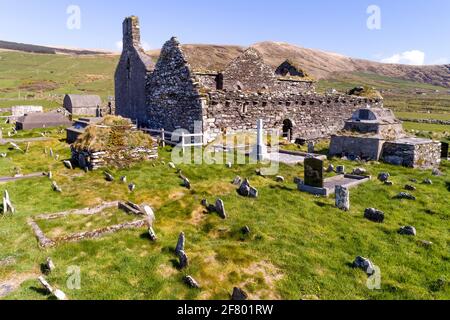 Il vecchio cimitero, Glen, Contea di Kerry, Irlanda Foto Stock