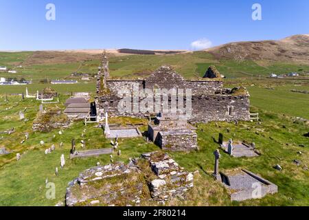 Il vecchio cimitero, Glen, Contea di Kerry, Irlanda Foto Stock