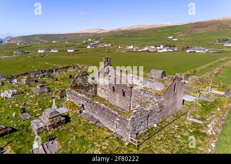 Il vecchio cimitero, Glen, Contea di Kerry, Irlanda Foto Stock