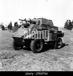 Carri armati, carrier, veicoli armati (Sherman M4A1; RAM II; GMC Staghound; GMC lotter; HUMBER MK i e MK III; Daimler Dingo; Ford Lynx), 1947. Foto Stock