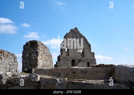 Rovine del castello di Hohenurach a Bad, Germania Foto Stock