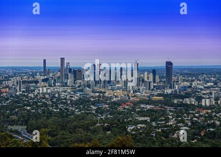 Brisbane City Queensland Australia - 12 GEN 2018. Sole che scende sulla città di Brisbane. Foto Stock