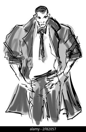 Illustrazione vettoriale eps10 disegnata a mano dall'uomo astratto. Illustrazione Vettoriale