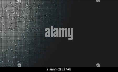 Black Digital Network System Technology background, connessione di linea e Internet Concept design, illustrazione vettoriale. Illustrazione Vettoriale