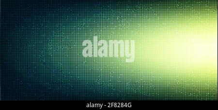 Speed Light Dark Green Circuit Microchip Technology on Future background, progettazione di concetto hi-tech digitale e di comunicazione. Illustrazione Vettoriale
