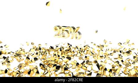 Explosion gold cube 25% di sconto sul rendering 3d Foto Stock