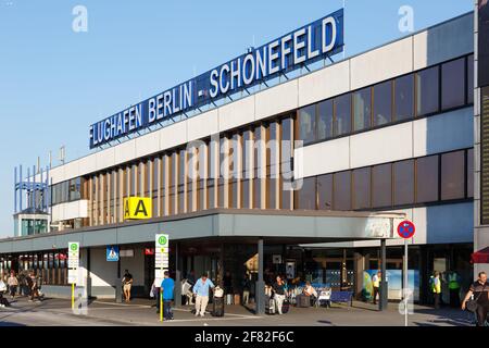 Berlino, Germania – 29 agosto 2017: Terminal A all'aeroporto di Berlino Schoenefeld (SXF) in Germania. Foto Stock