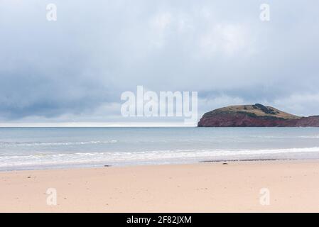 La Spiaggia di Anse a la Cabane nell'Isola Havre Aubert delle Isole Magdalene (Iles-de-la-Madeleine). Foto Stock