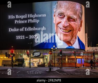 Un memoriale al tardo HRH il Duca di Edimburgo Nel centro di Londra Foto Stock