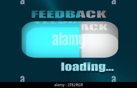 Scala del livello di feedback del cliente. L'indicatore del dispositivo di misurazione. Rendering 3D Foto Stock