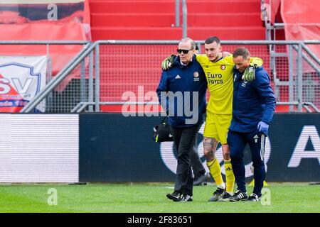 UTRECHT, PAESI BASSI - APRILE 11: Il portiere Justin Bijlow di Feyenoord Rotterdam durante la partita Eredivisie tra FC Utrecht e Feyenoord A. Foto Stock