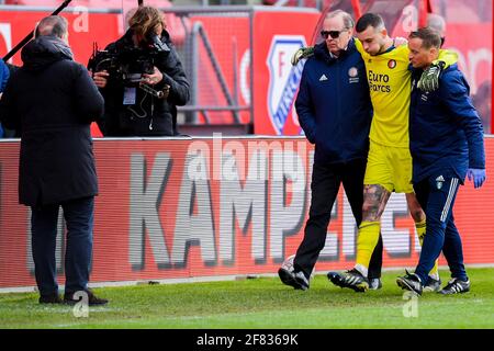 UTRECHT, PAESI BASSI - APRILE 11: Il portiere Justin Bijlow di Feyenoord Rotterdam durante la partita Eredivisie tra FC Utrecht e Feyenoord A. Foto Stock