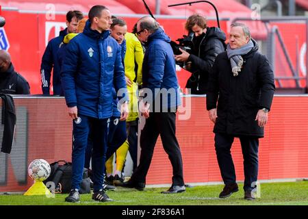 UTRECHT, PAESI BASSI - APRILE 11: Il portiere Justin Bijlow di Feyenoord Rotterdam durante la partita Eredivisie tra FC Utrecht e Feyenoord A. Foto Stock