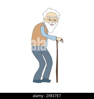 Il vecchio uomo - isolato doodle illustrazione Illustrazione Vettoriale