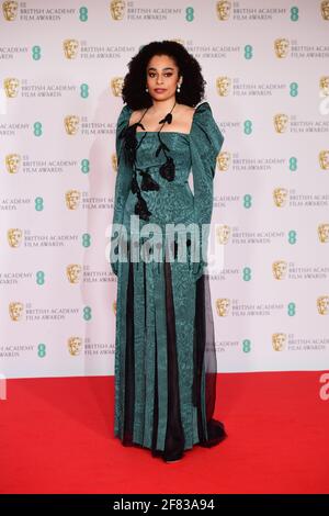 Celeste Epiphany Waite arriva per l'EE BAFTA Film Awards alla Royal Albert Hall di Londra. Data immagine: Domenica 11 aprile 2021. Foto Stock