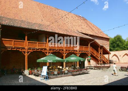 Polonia, Ostroda, castello, voivodato Warmiano-Masuriano. Foto Stock