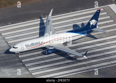 Los Angeles, Stati Uniti d'America - 20. Febbraio 2016: Aeromexico Boeing 737-800 all'aeroporto di Los Angeles (LAX) negli Stati Uniti. Boeing è un produttore di aeromobili con sede a S. Foto Stock