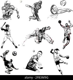 illustrazione vettoriale dello sport su sfondo bianco Illustrazione Vettoriale