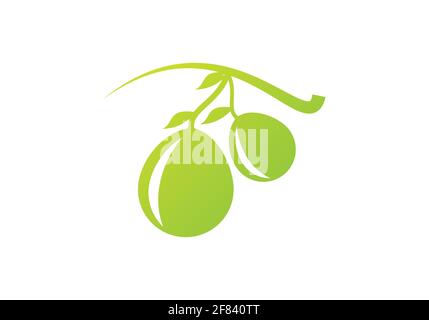 logo dell'olio d'oliva o modello vettoriale per il disegno di icone Illustrazione Vettoriale