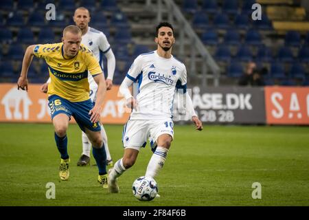 Brondby, Danimarca. 11 Apr 2021. Carlos Zeca (10) del FC Copenhagen visto durante la partita 3F Superliga tra Brondby IF e FC Copenhagen al Brondby Stadium di Brondby. (Photo Credit: Gonzales Photo/Alamy Live News Foto Stock