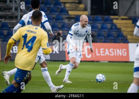 Brondby, Danimarca. 11 Apr 2021. Nicolai Boilesen (20) del FC Copenhagen visto durante la partita 3F Superliga tra Brondby IF e FC Copenhagen al Brondby Stadium di Brondby. (Photo Credit: Gonzales Photo/Alamy Live News Foto Stock