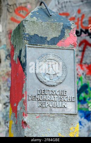 Ex posto di frontiera della RDT, Repubblica democratica tedesca, posto di frontiera, frontiera, Berlino, Germania Foto Stock