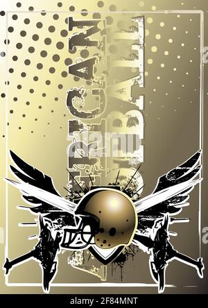 sfondo dorato del calcio americano Illustrazione Vettoriale