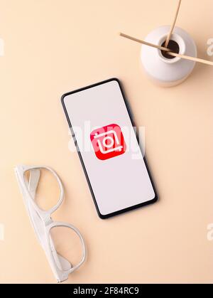 Assam, india - 10 Aprile 2021 : Logo Inshot sull'immagine di stock dello schermo del telefono. Foto Stock