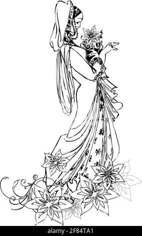 Sposa illustrazione vettoriale Illustrazione Vettoriale