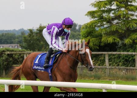 Corse di cavalli nel Regno Unito e in Irlanda. Down Royal Racecourse, Lisburn, Irlanda del Nord. 24 luglio 2020. BoyleSports Ulster Derby (Premier handicap) a porte chiuse. Cavallo da corsa Imperatore del Sole guidato da Gavin Ryan, addestrato da Donnacha Aidan o'Brien e di proprietà di Donnacha Aidan o'Brien. Foto Stock