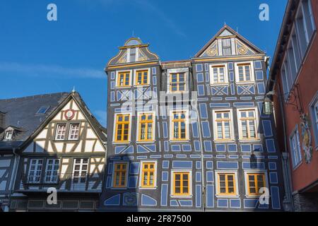 La Casa Pendente a Idstein, Taunus, Assia, Germania Foto Stock