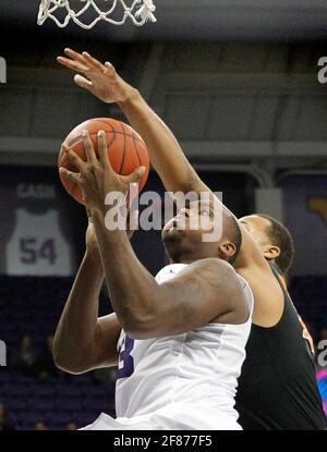 Fort Worth, Stati Uniti. 8 febbraio 2016. TCU Horned Frogs inoltra Devonta Abron (23) su un layup sotto il cesto durante la seconda metà di Lunedi, 8 febbraio 2016, a ed & Rae Schollmaier Arena a Fort Worth, Texas. (Foto di Paul Moseley/Fort Worth Star-Telegram/TNS/Sipa USA) Credit: Sipa USA/Alamy Live News Foto Stock