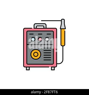Icona della linea di colore della saldatrice. Pittogramma per pagina web, app mobile, promo. Elemento di progettazione GUI UI UX. Tratto modificabile. Illustrazione Vettoriale