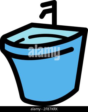 Icona di colore bidet in stile semplice vettore isolato su sfondo bianco Illustrazione Vettoriale